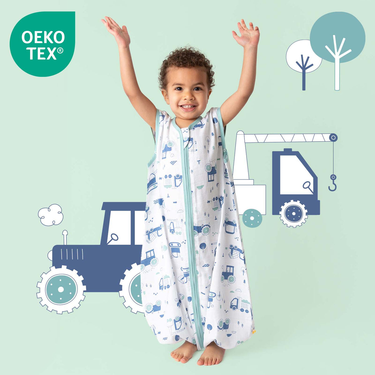 Muslin Sleeping Bag with Feet - 0.5 TOG_Digger_OEKOTEX_412