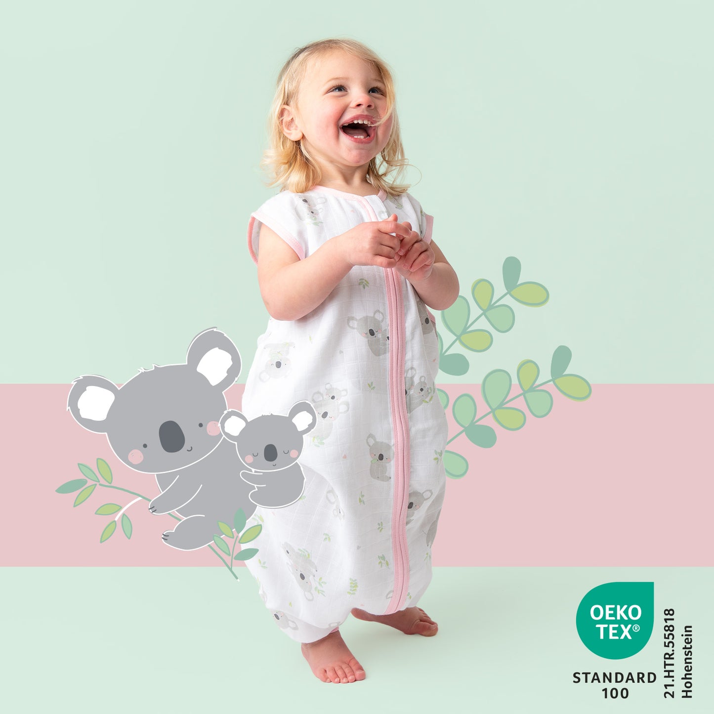 Muslin Sleeping Bag with Feet - 0.5 TOG_Koala_412_2
