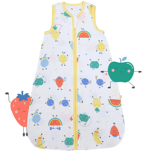 Muslin Baby Sleeping Bag - 0.5 TOG_Sporty Fruit_front_415