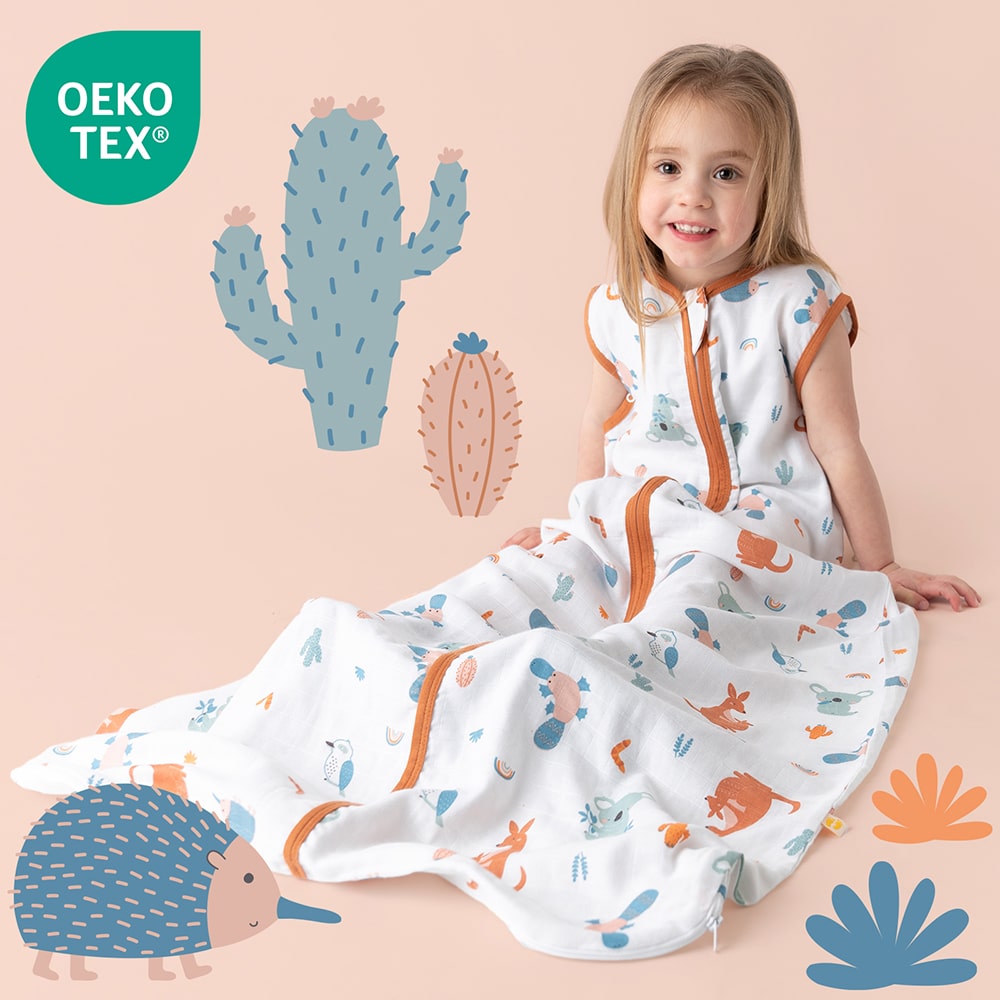 Muslin Baby Sleeping Bag - 0.5 TOG_Kangaroo_OEKOTEX_415