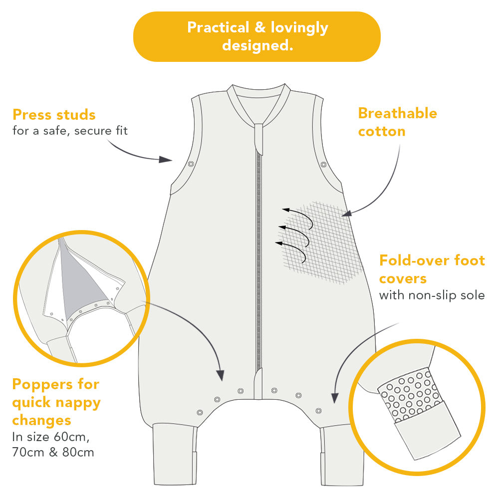 Sleeping Bag with Feet & Foldable Feet Covers - 1.0 TOG