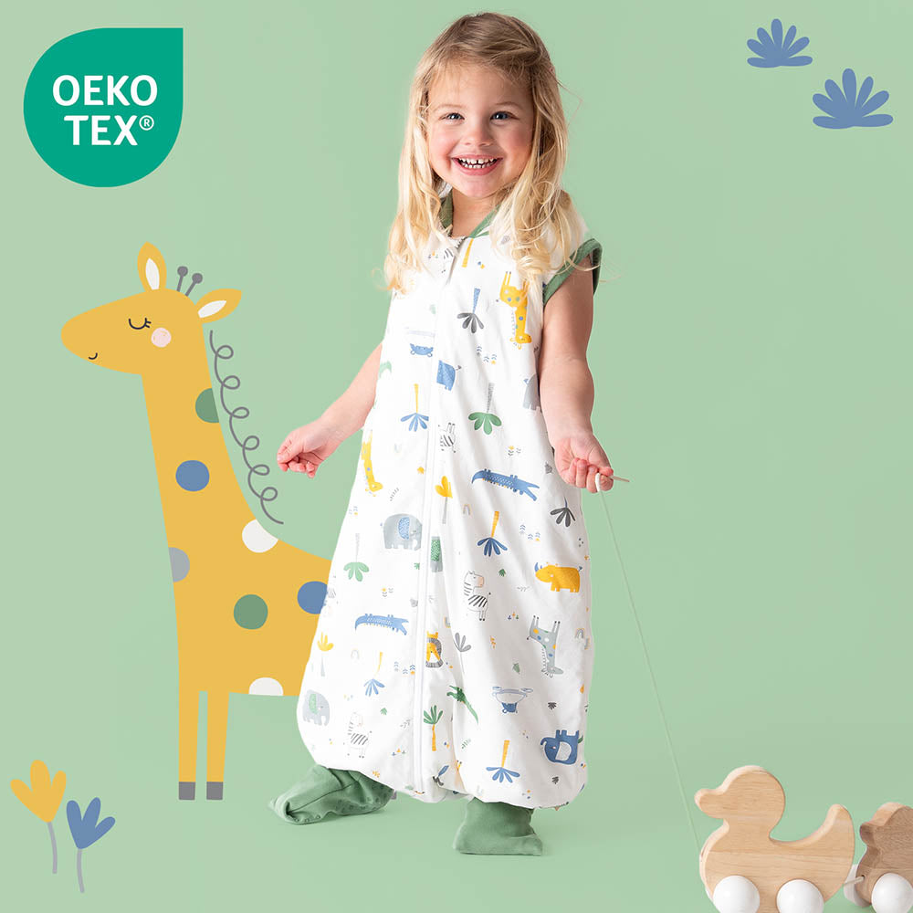 Sleeping Bag with Feet & Foldable Feet Covers - 1.0 TOG_Jungle_OEKOTEX_418