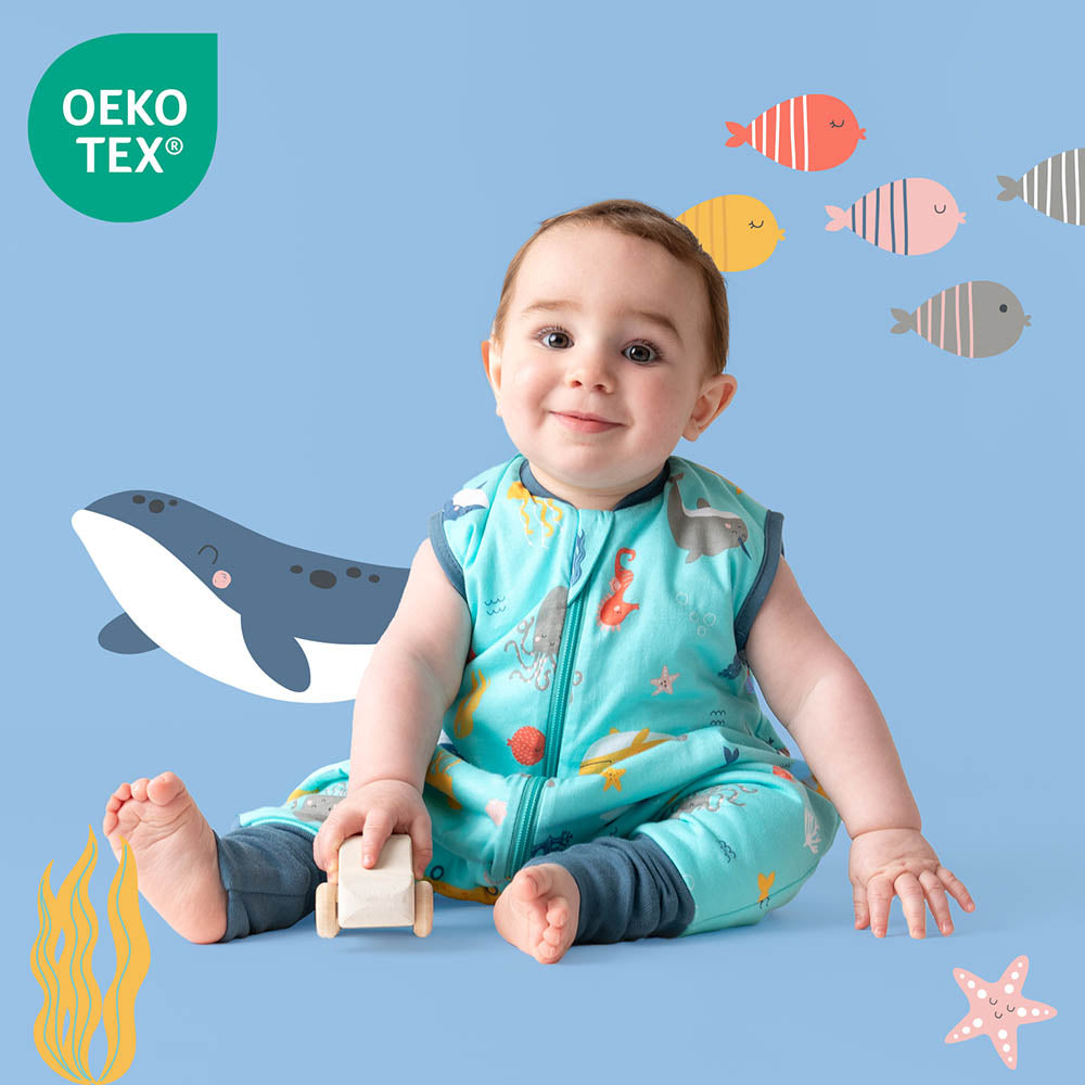 Sleeping Bag with Feet & Foldable Feet Covers - 1.0 TOG_Under the Sea_OEKOTEX_418