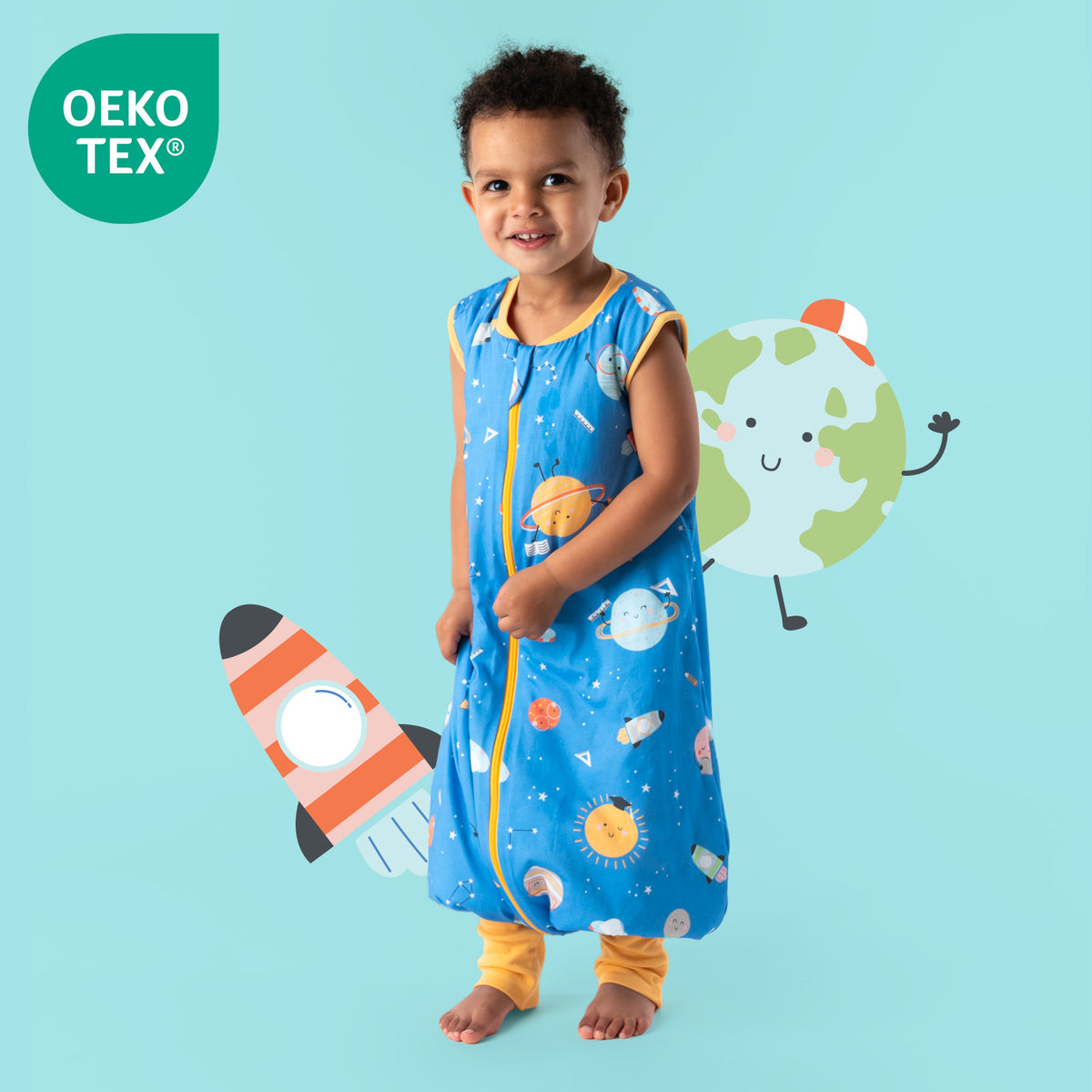 Sleeping Bag with Feet & Foldable Feet Covers - 1.0 TOG_Space_OEKOTEX_418