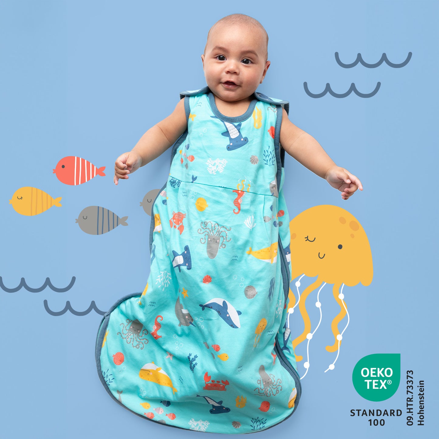Baby Sleeping Bag - 1.0 TOG_Under the Sea_OEKOTEX_420