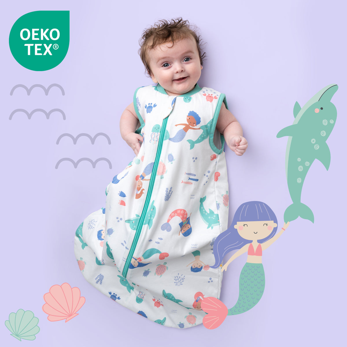 Baby Sleeping Bag - 1.0 TOG_Mermaid_OEKOTEX_420