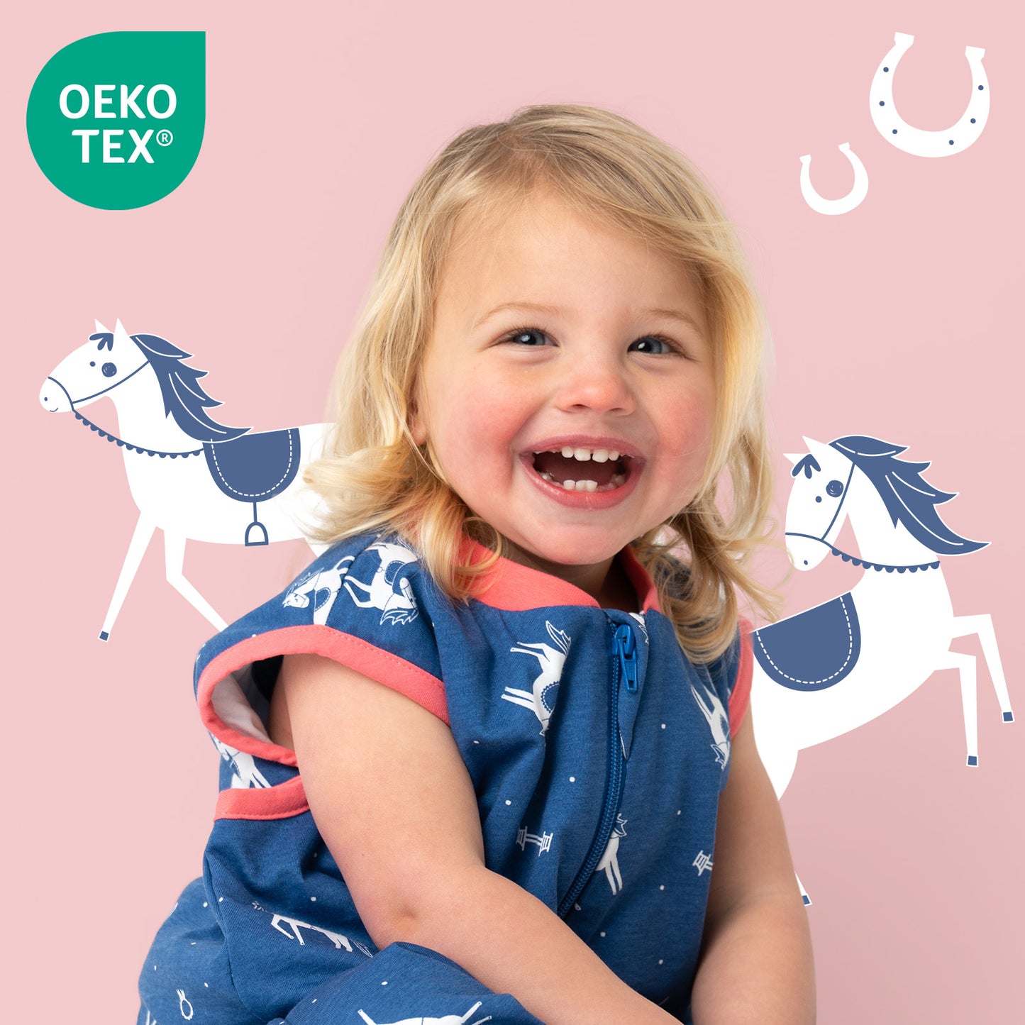 Baby Sleeping Bag - 1.0 TOG_Horses_OEKOTEX_420