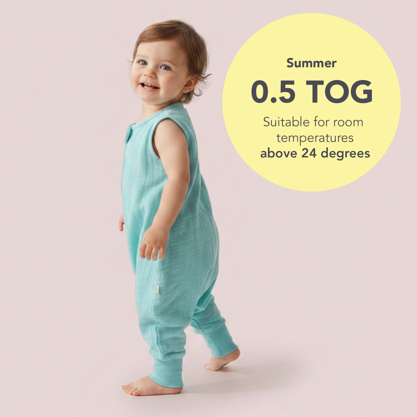 Muslin Sleeping Bag with Feet - 0.5 Tog_Aqua_5_422