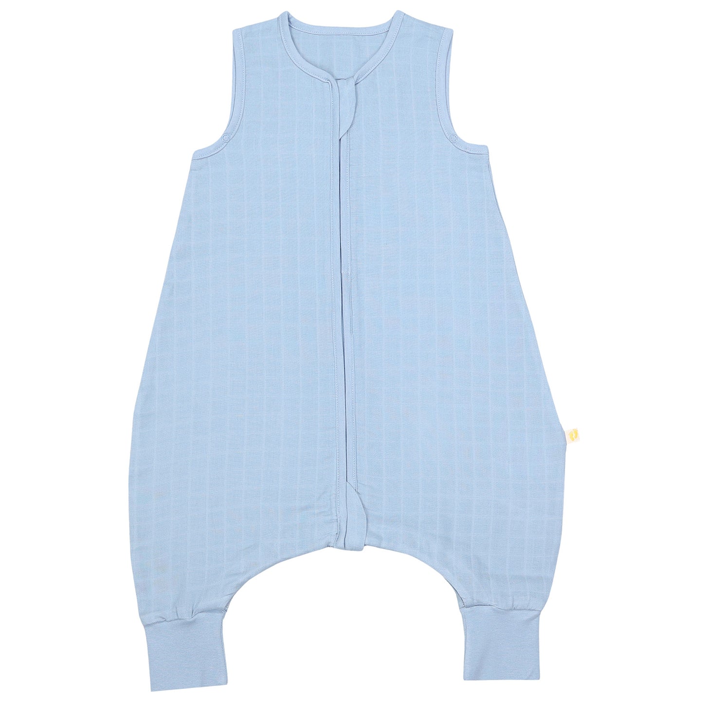 Muslin Sleeping Bag with Feet - 0.5 Tog_Powder Blue_1_422