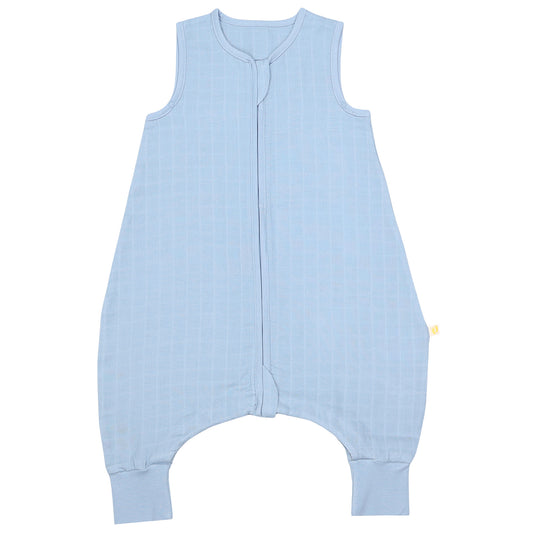 Muslin Sleeping Bag with Feet - 0.5 Tog_Powder Blue_1_422
