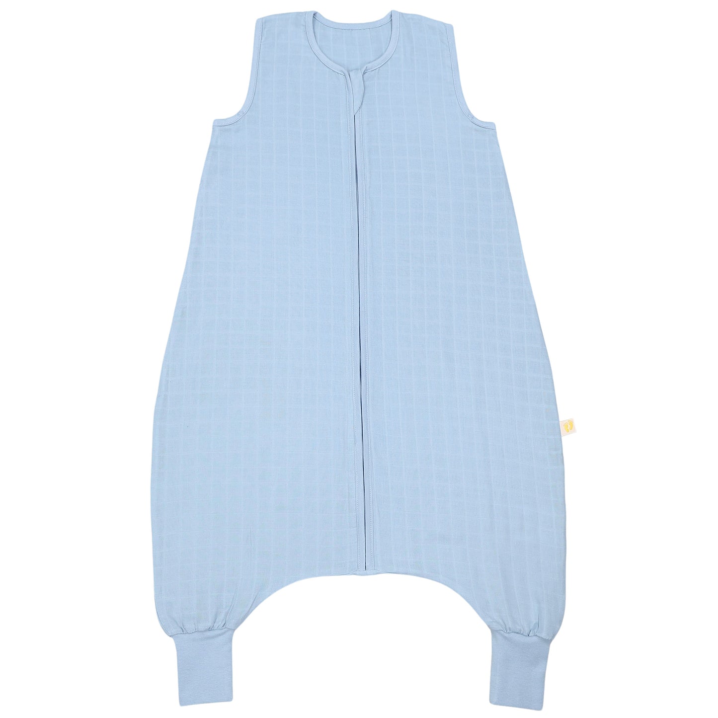 Muslin Sleeping Bag with Feet - 0.5 Tog_Powder Blue_1_422