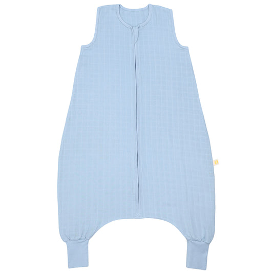 Muslin Sleeping Bag with Feet - 0.5 Tog_Powder Blue_1_422