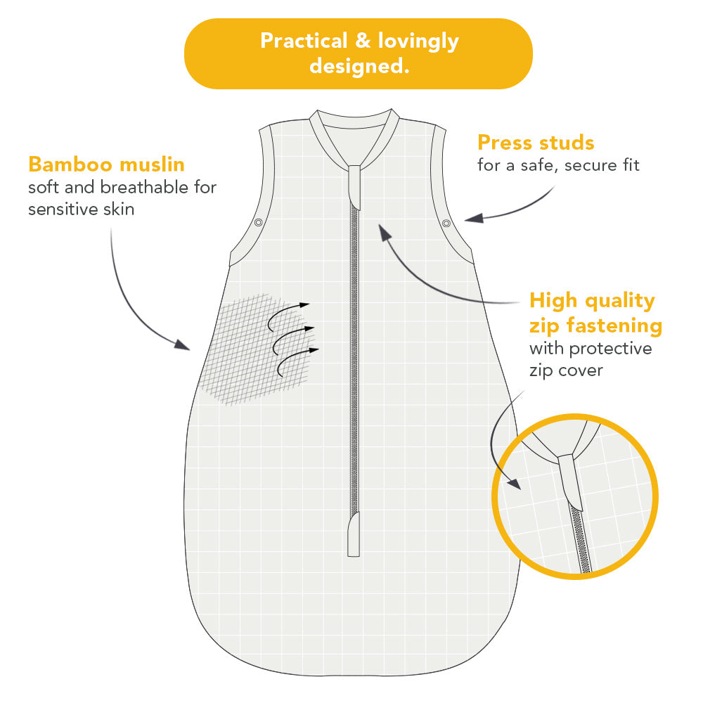 Plain Muslin Sleeping Bag - 0.5 Tog_8_423