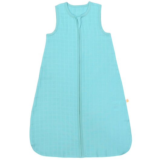 Plain Muslin Sleeping Bag - 0.5 Tog_Aqua_1_423