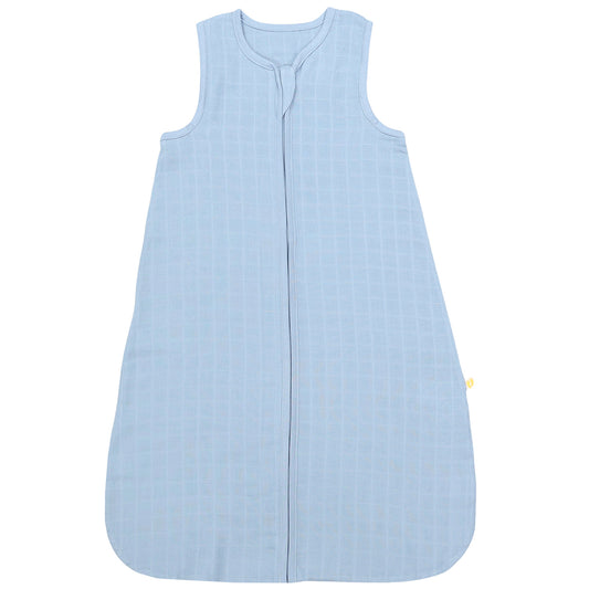 Plain Muslin Sleeping Bag - 0.5 Tog_Powder Blue_1_423