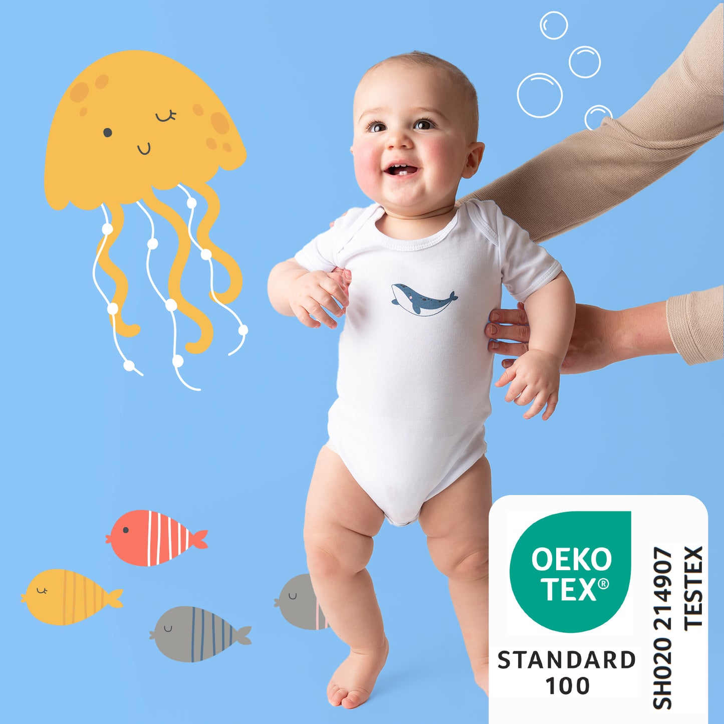 100% Organic Short Sleeve Baby Body - 5-pack_Under the Sea_2_430