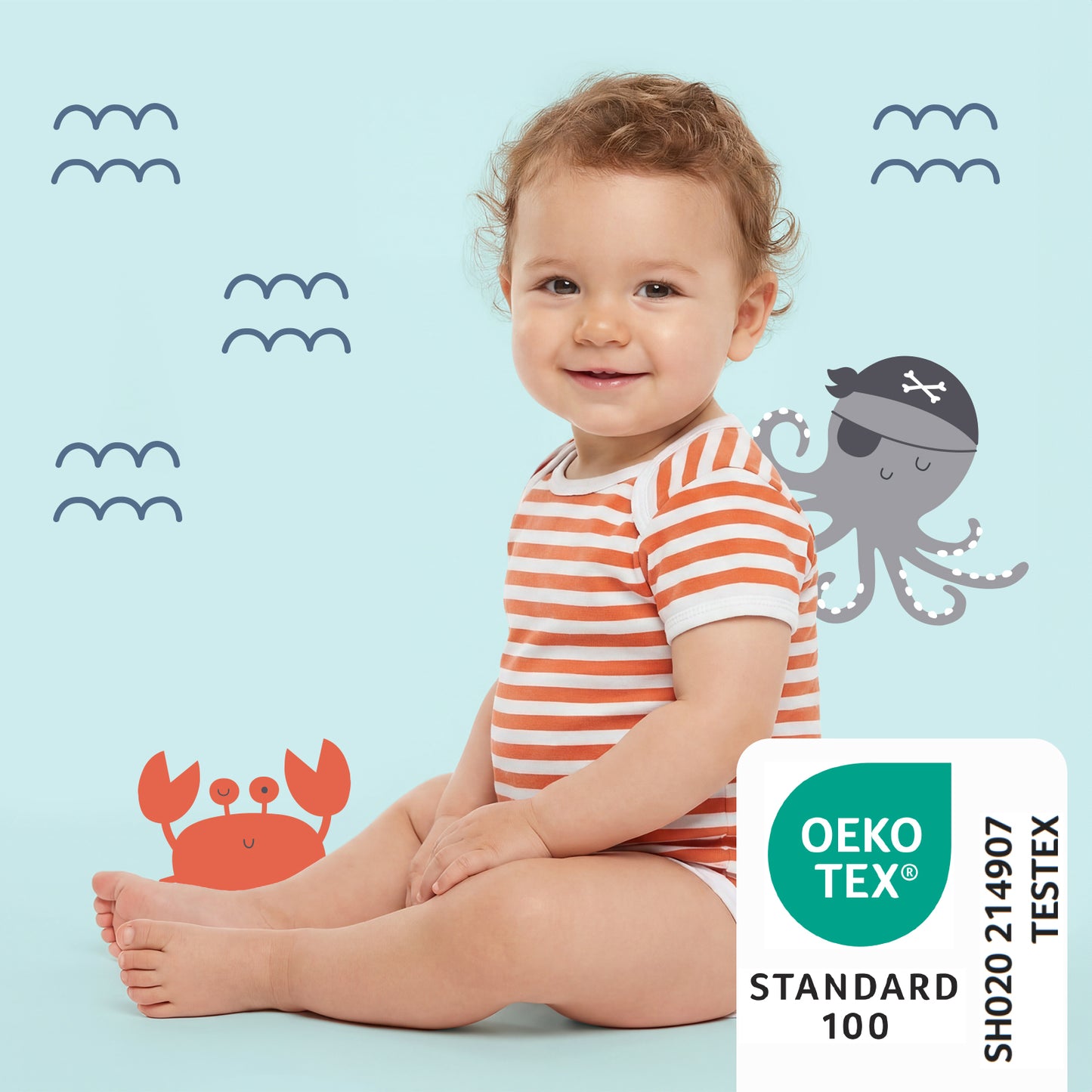 100% Organic Short Sleeve Baby Body - 5-pack_Pirate_2_430