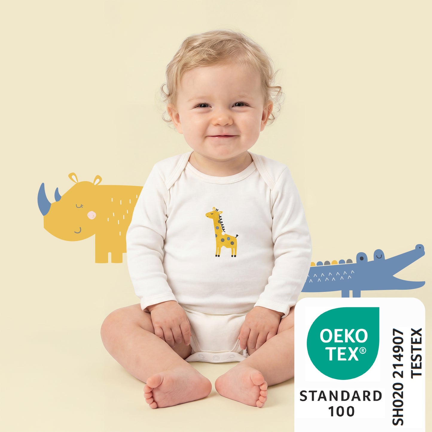 Organic Long Sleeve Baby Body - 3-pack_Jungle_2_434