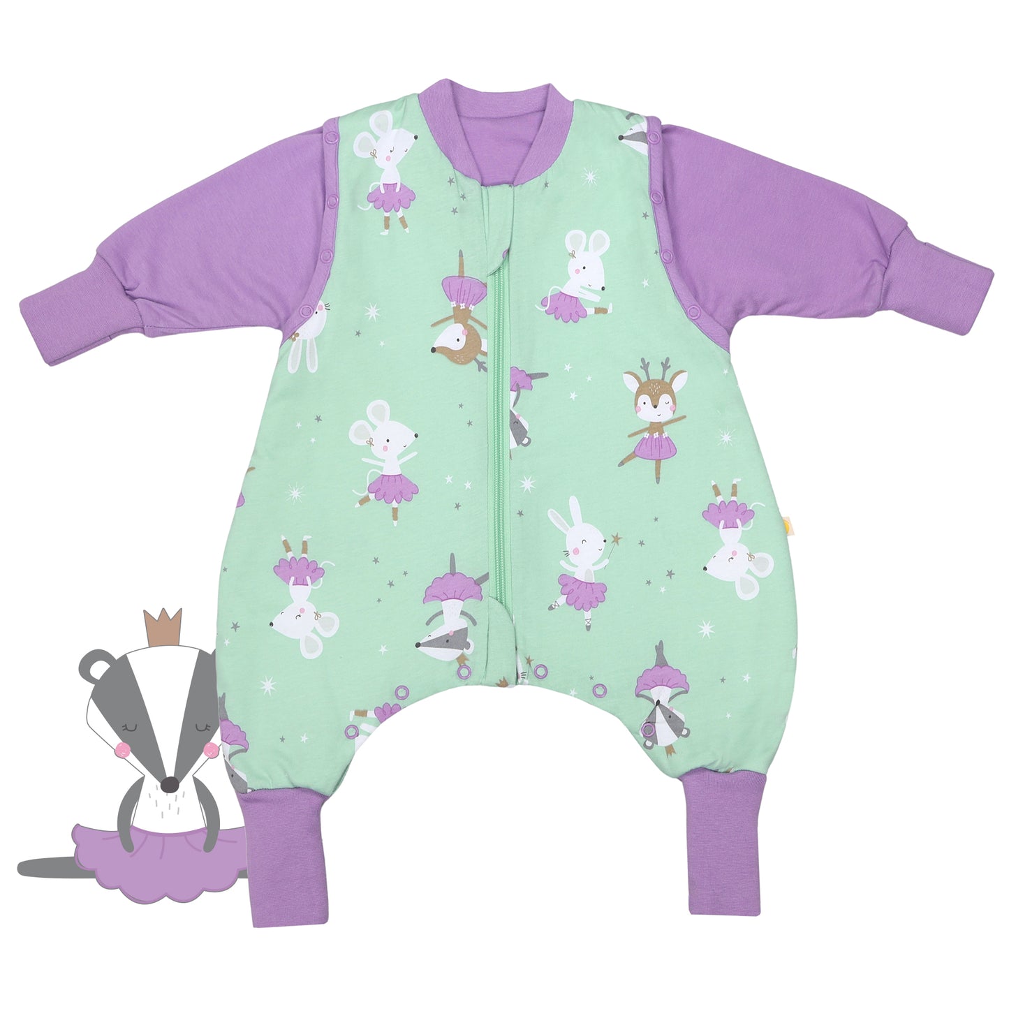 Sleeping Bag with Feet & Foldable Feet Covers - 2.5 TOG_Ballerina_front_461