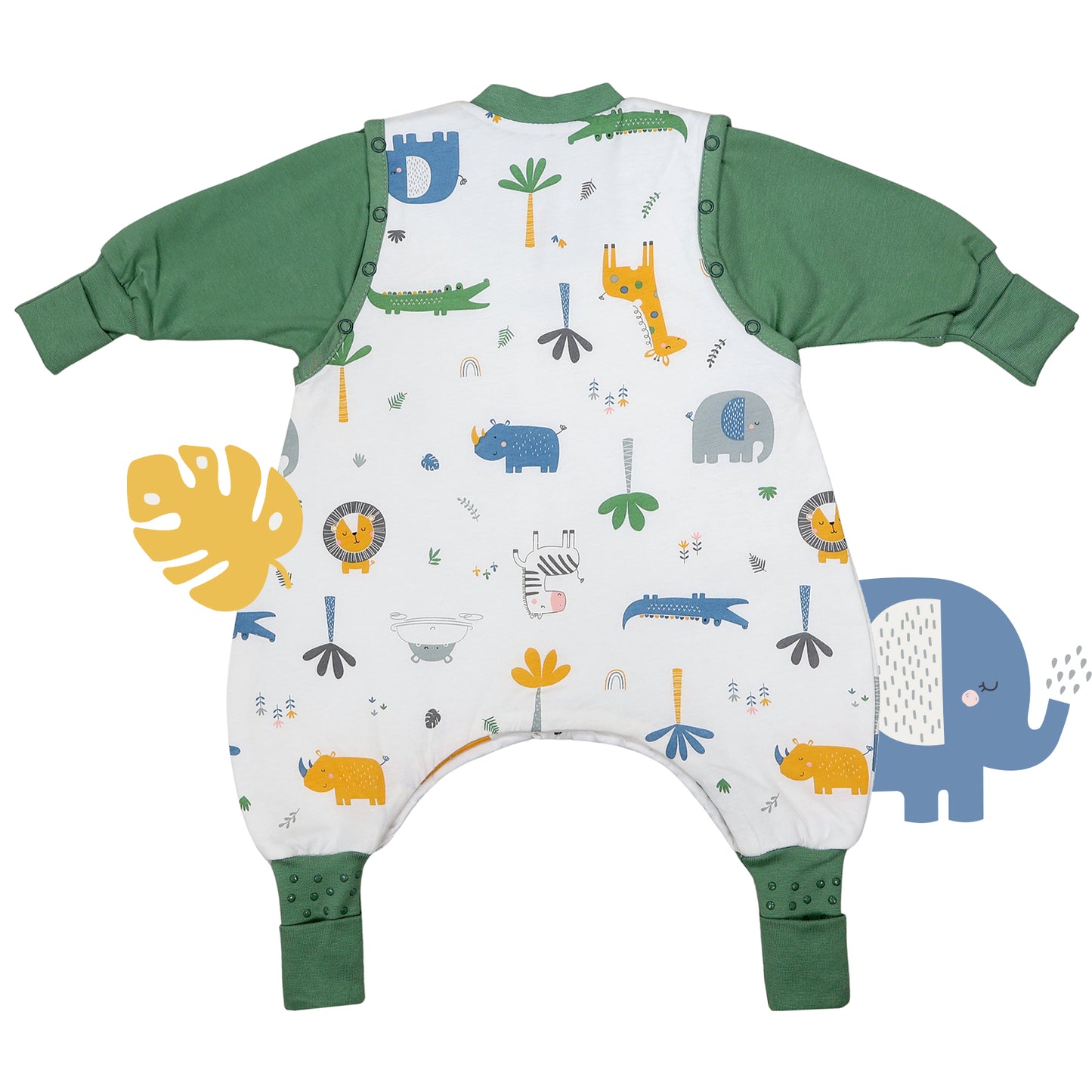 Sleeping Bag with Feet & Foldable Feet Covers - 2.5 TOG_Jungle_back_461