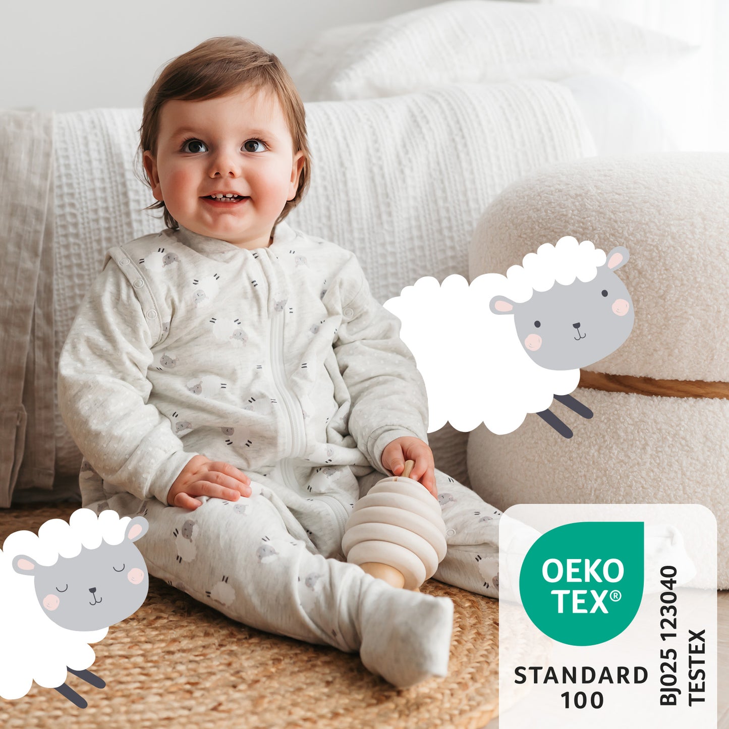 Sleeping Bag with Feet & Foldable Feet Covers - 2.5 TOG_OEKOTEX_461