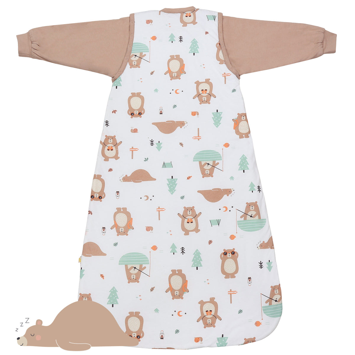 Sleeping Bag with Detachable Sleeves - 2.5 TOG_Explorer Bear_back_465