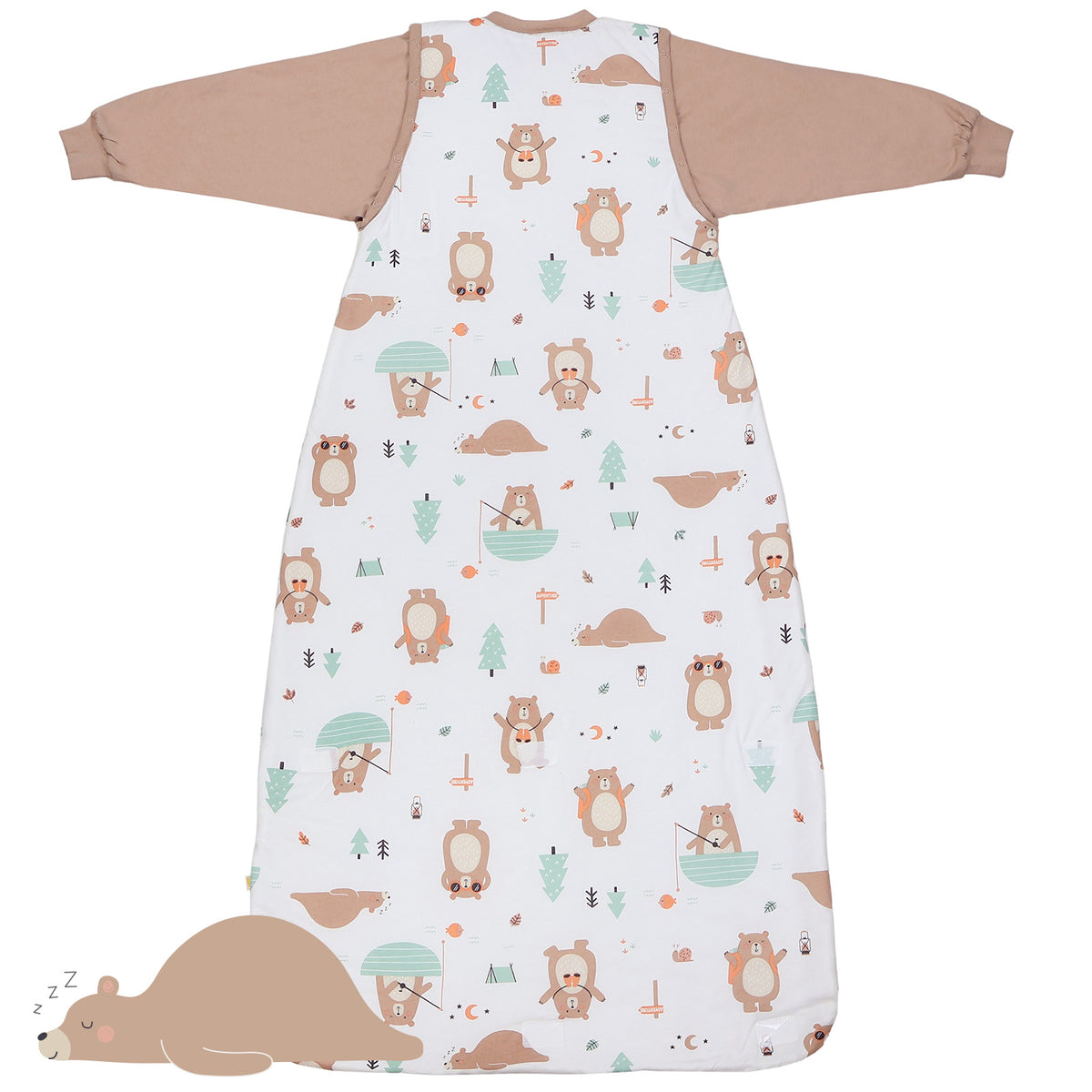 Sleeping Bag with Detachable Sleeves - 2.5 TOG_Explorer Bear_back_465