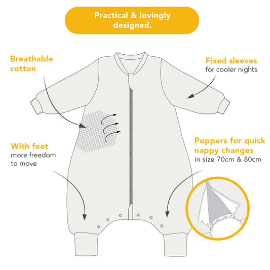 Sleeping Bag with Feet & Foldable Feet Covers - 3.5 TOG_USP_468