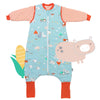 Organic Sleeping Bag with Feet & Foldable Feet Covers - 3.5 TOG_Farmyard_front_469