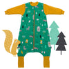 Organic Sleeping Bag with Feet & Foldable Feet Covers - 3.5 TOG_Woodland Animals_front_469