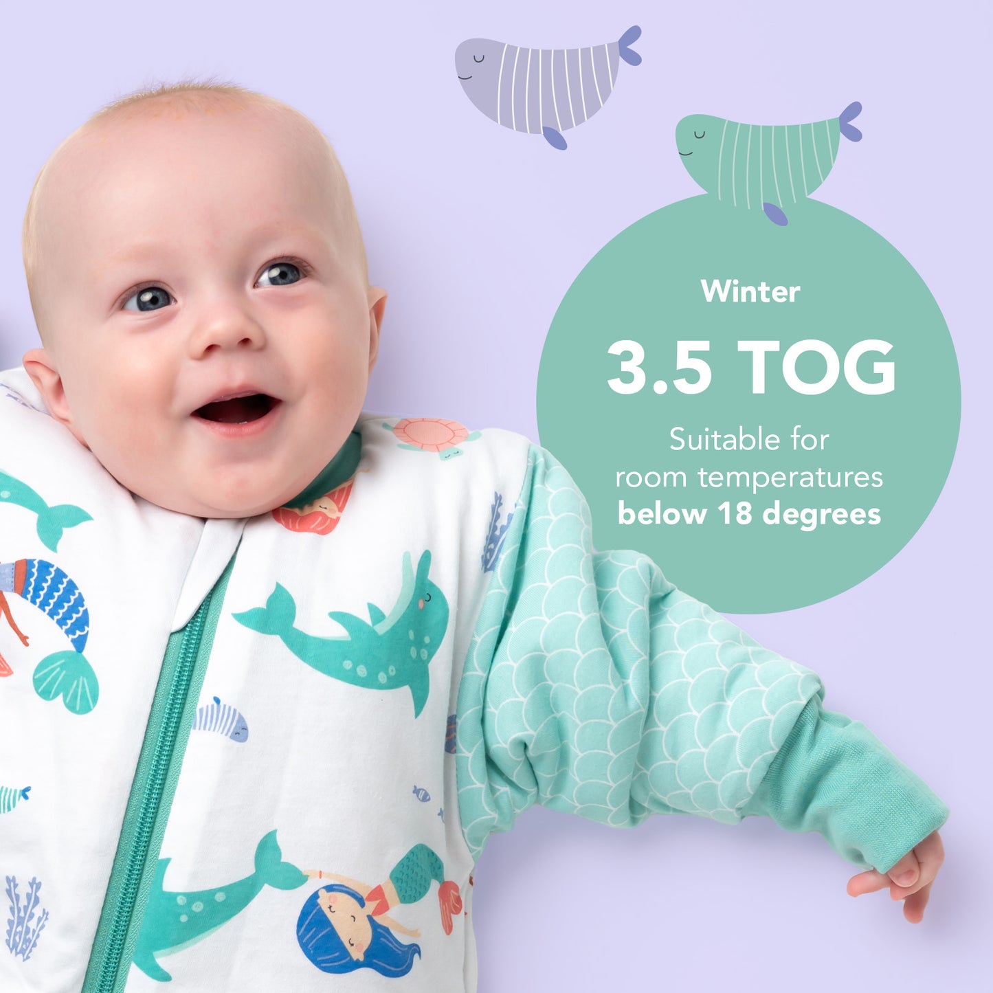 Long Sleeve Baby Sleeping Bag - 3.5 TOG