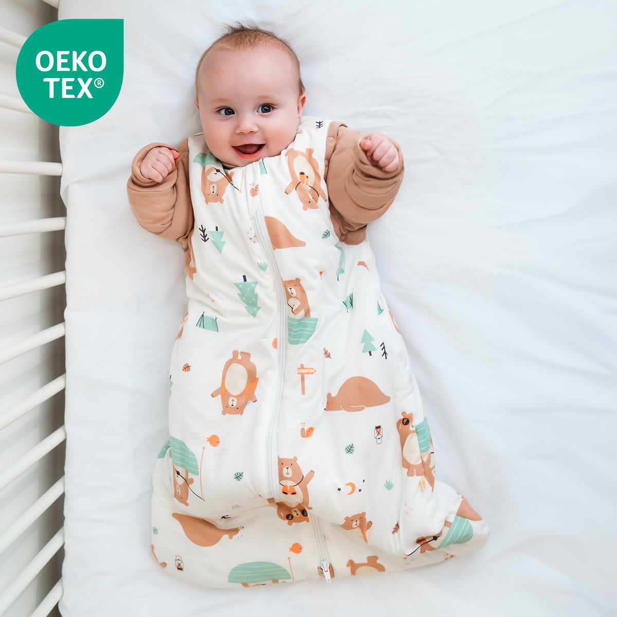 Long Sleeve Baby Sleeping Bag - 3.5 TOG_Explorer Bear_OEKOTEX_471