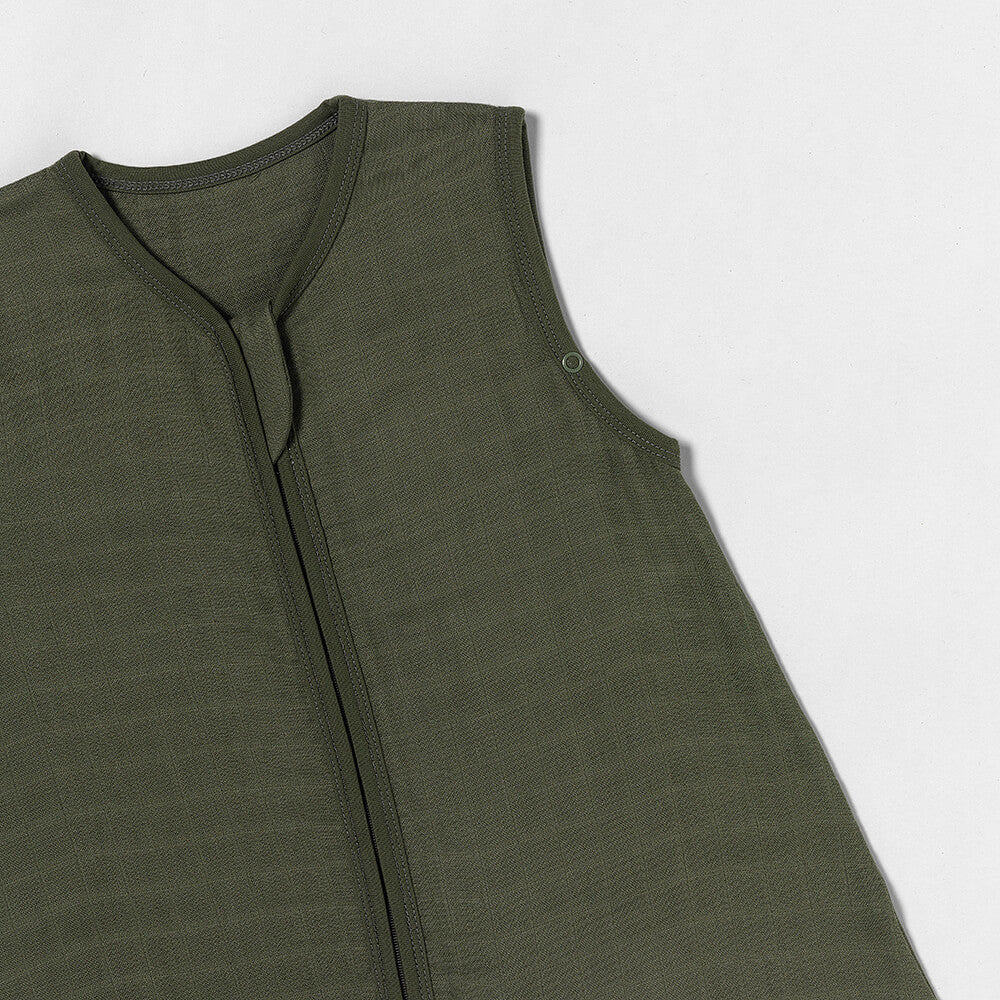 Plain Muslin Sleeping Bag - 0.5 Tog_Olive_2_423