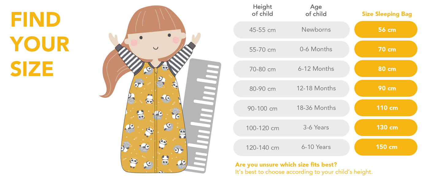 Size Calculator for Footed Sleeping Bags