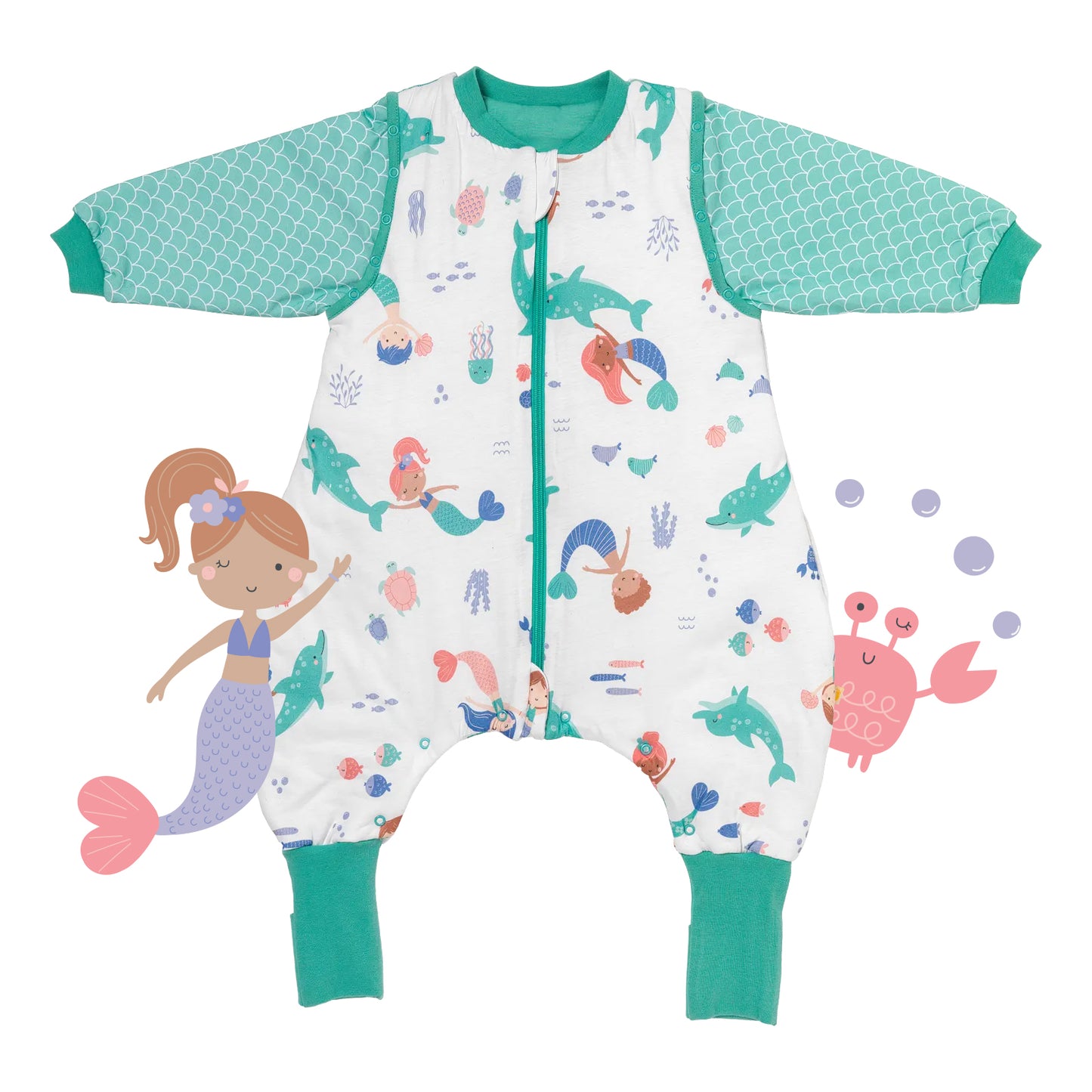 Sleeping Bag with Feet & Foldable Feet Covers - 3.5 TOG