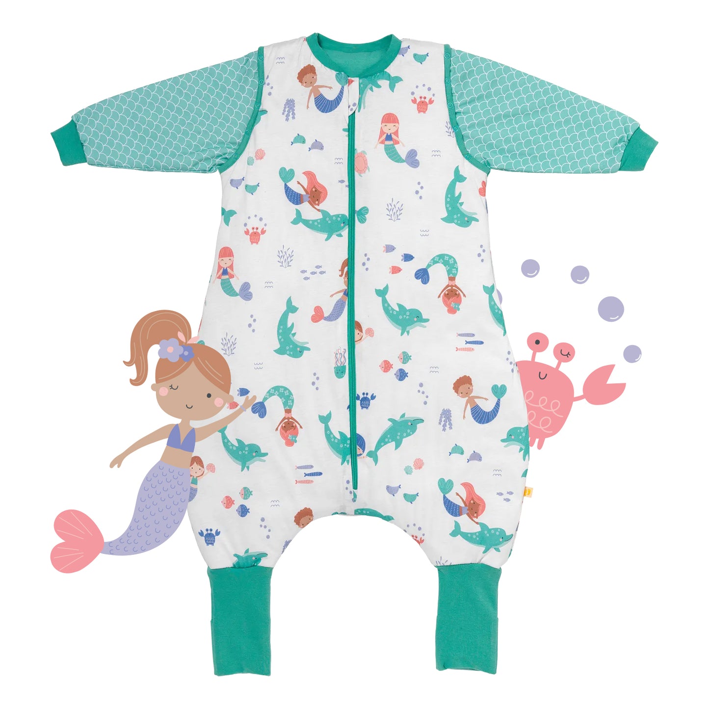 Sleeping Bag with Feet & Foldable Feet Covers - 3.5 TOG