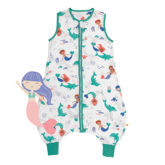 Muslin Sleeping Bag with Feet - 0.5 TOG_Mermaid_front_412