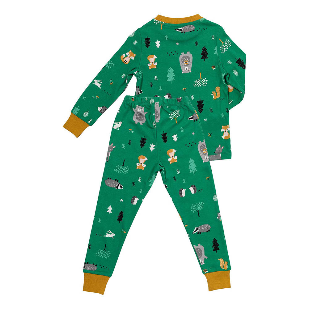 Organic Children's Pyjamas_Woodland Animals_back_444