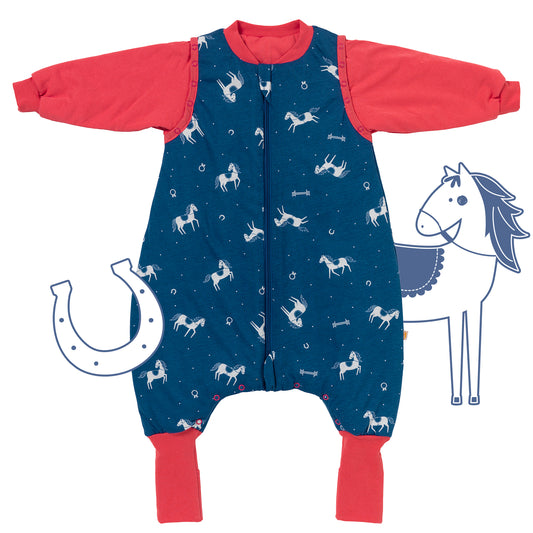 Sleeping Bag with Feet & Foldable Feet Covers - 2.5 TOG_Horses_front_461